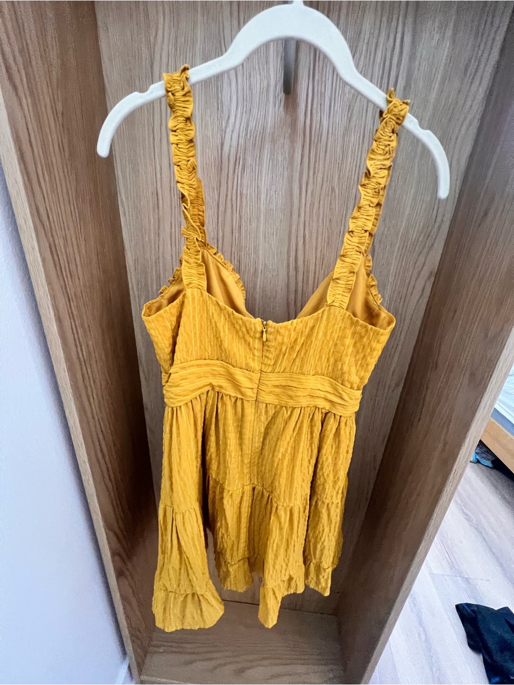 Mustard Yellow Ruffled Sundress - Picture 3 of 5